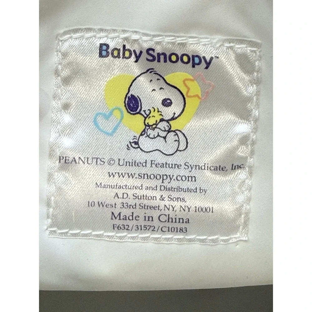 Vtg Peanuts Baby Snoopy Light Pink White Diaper Bottle‎ Bag Vinyl Clean 11